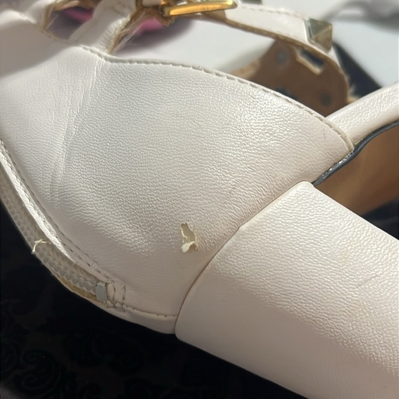 Adrienne Vittadini Rhinestone Heels Women's Size 10 Studded White Strappy - Picture 7 of 9